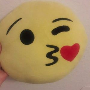 Winking Kiss Emoji Pillow